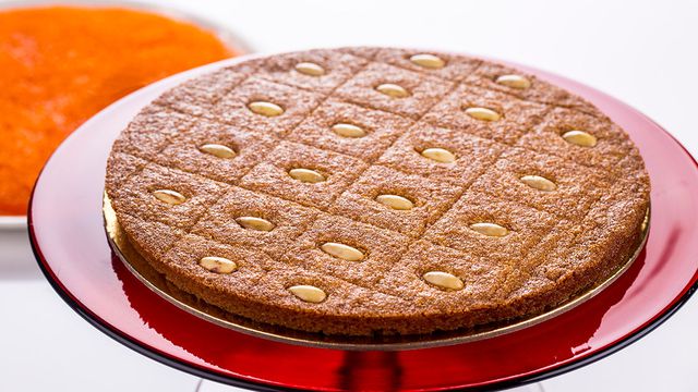 Egyptian Basbousa Cake with Almonds Recipe (Arab Dessert Semolina Cake with  Almonds and Syrup) - Hello World Magazine Dot Com